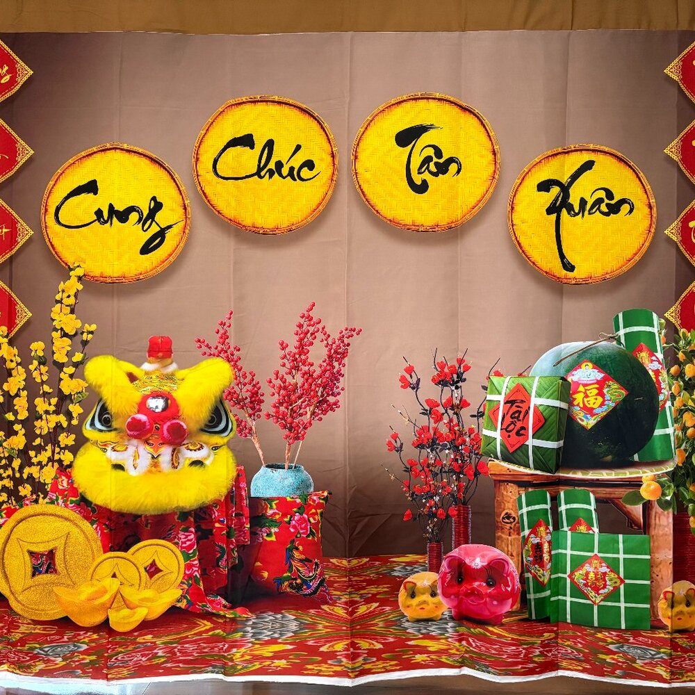 TET Luna new Year Decoration Backdrop